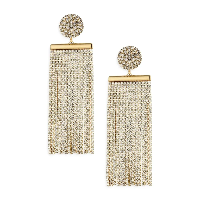 Ettika All The Movement Fringe Drop Earrings in 18K Gold Plate