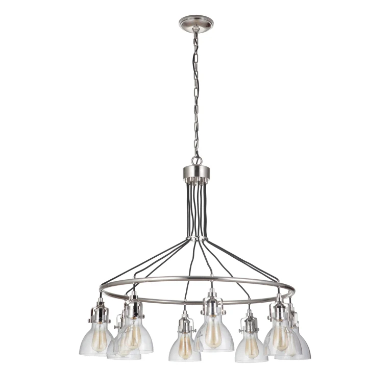 Gallery State House 8-Light Chandelier in Polished Nickel