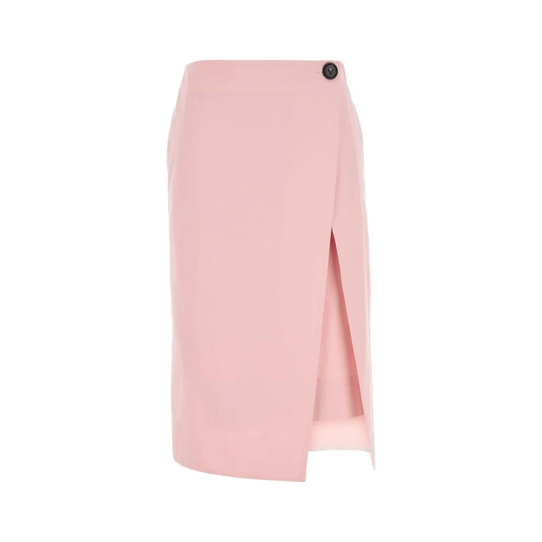 Bottega Veneta Pink Twill Skirt Camelia Exterior: Cotton Gonne - Women