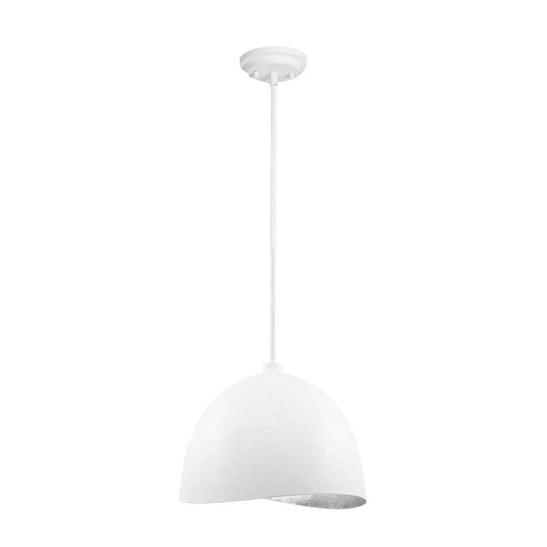 Textured White Silver Leaf Pendant from the Eclos Collection
