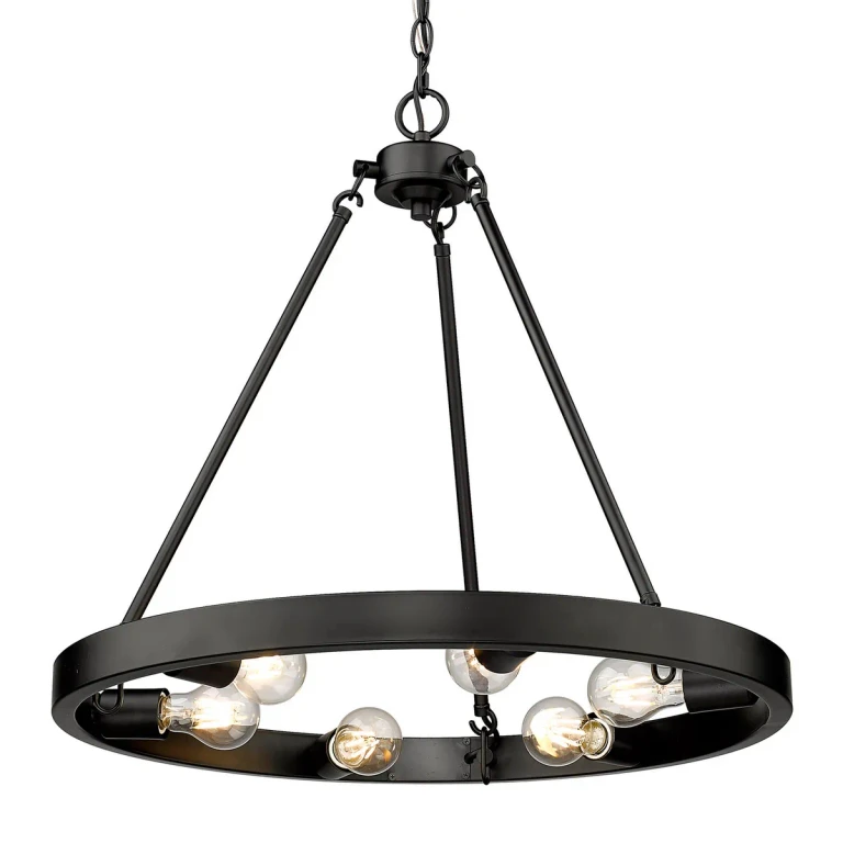 Golden Castile 6-Light Chandelier in Matte Black