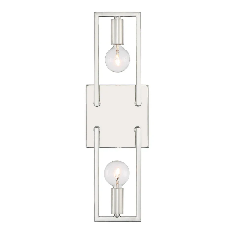 Polished Nickel Two Light Wall Sconce from the Finni Collection