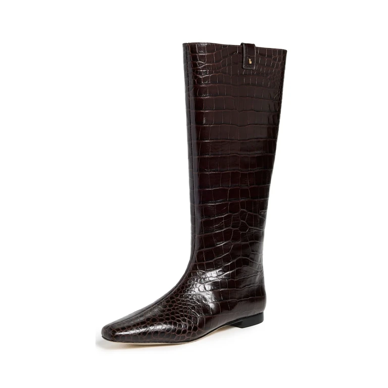 Larroudé Alexis Flat Boots Dark 8.5