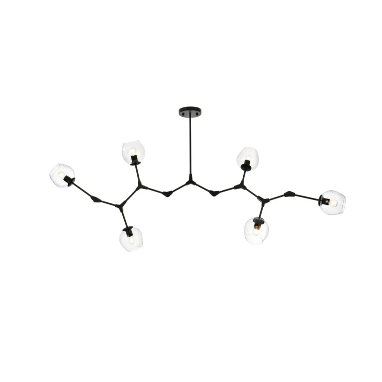 Black Six Light Chandelier from the Cavoli Collection