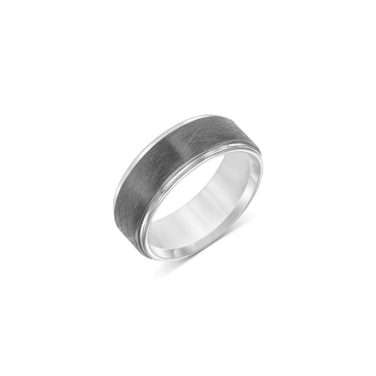 Men's Step-Edge Band Ring in Tungsten