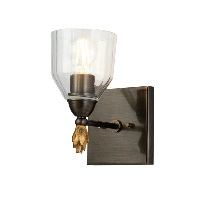 Dark Bronze One Light Wall Sconce from the Felice Collection