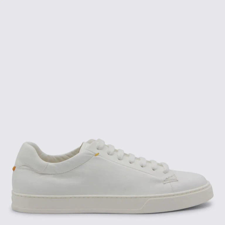 Doucal's White Leather Sneakers