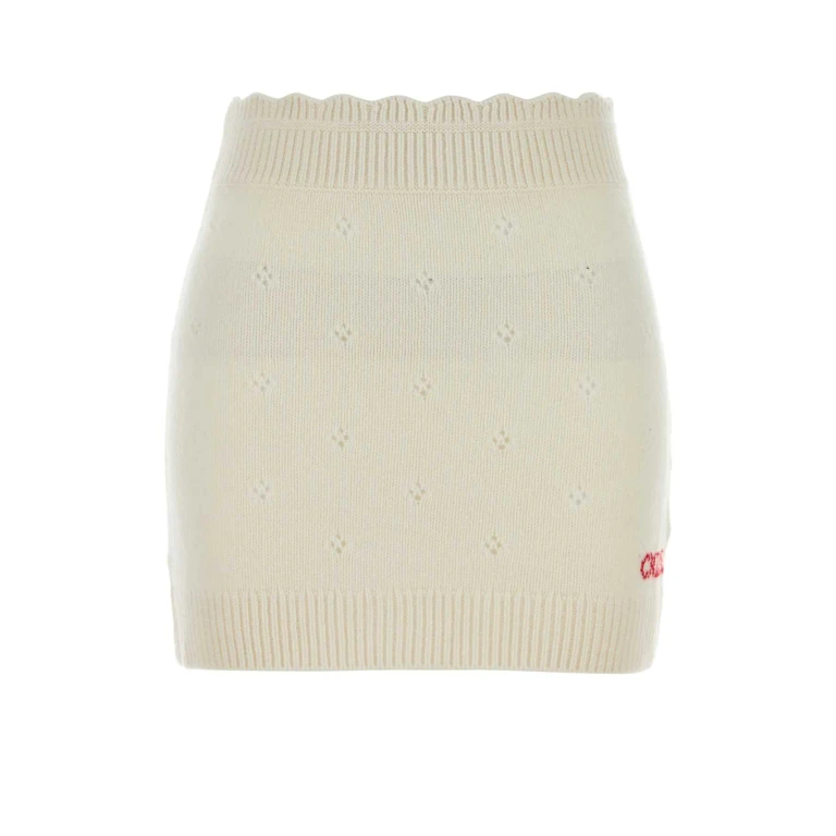 Valentino Garavani White Wool Blend Mini Skirt