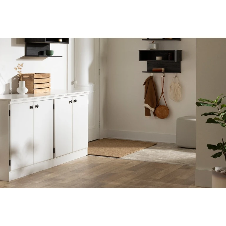 Morgan White Small 2-Door Storage Cabinet - South Shore