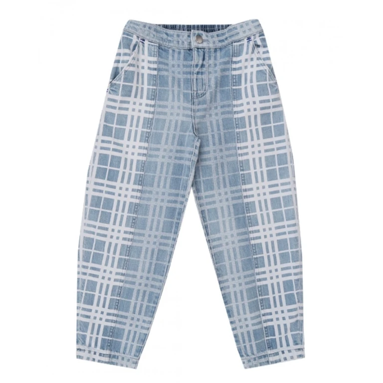 Burberry Kids Check-Pattern Tapered-Leg Jeans