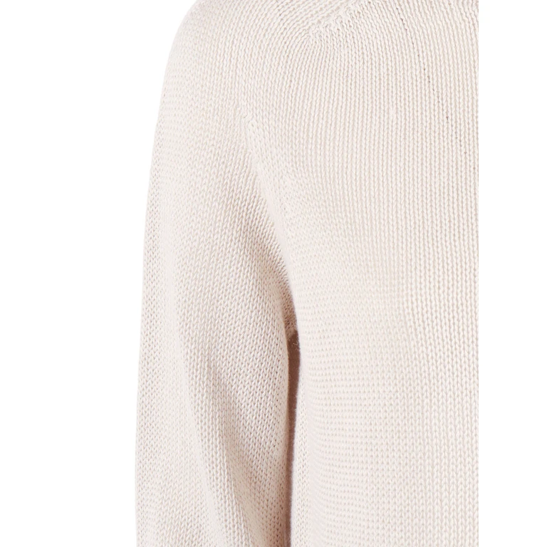 S Max Mara SWEATER White Linen Crewneck - Women