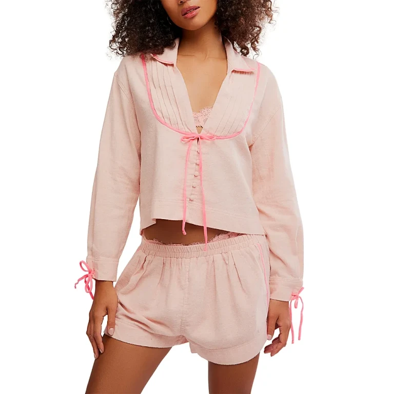 Free People Close to Home Flannel Pajama Set
