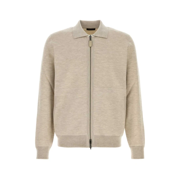 Brioni Sand Stretch Cotton Blend Sweatshirt