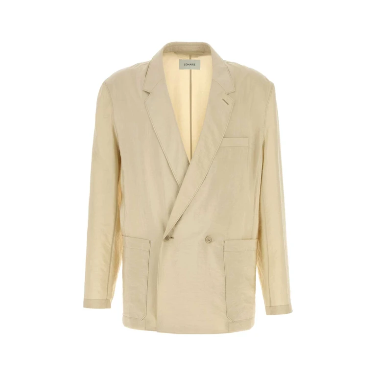 Lemaire Sand Jersey Blazer Oatmilk Exterior: Silk Nylon Giacche E Gilet - Men