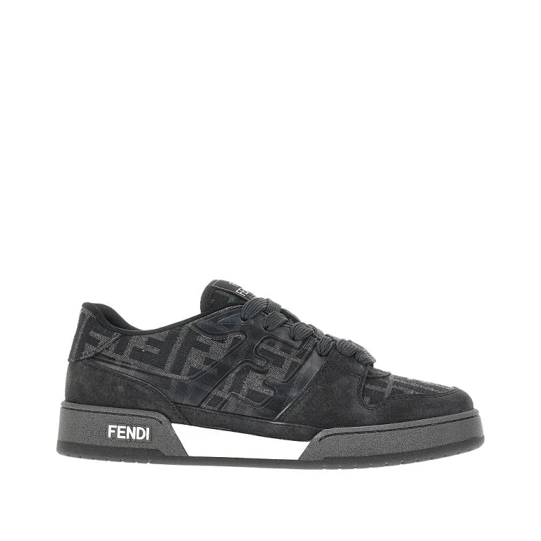 FENDI Jacquard FF and leather 'Fendi Match' sneaker Man 5