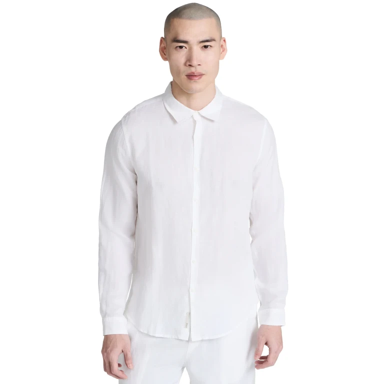 Onia Air Linen Long Sleeve Shirt Deep Navy XXL