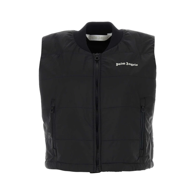 Palm Angels Black Nylon Vest Blackoff Giacche E Gilet - Women