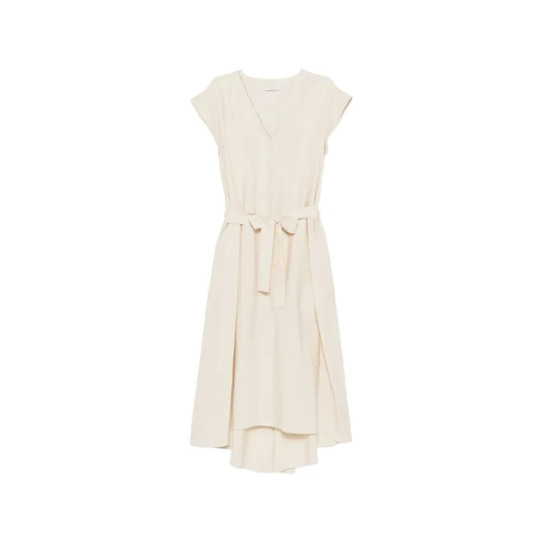 Peserico V-neck Belted-waist Midi Dress