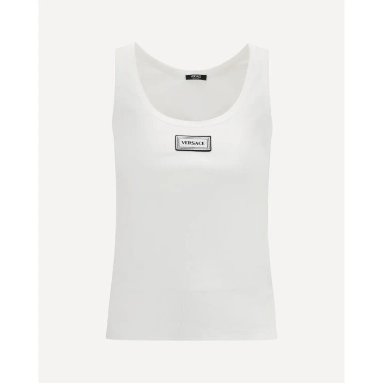 VERSACE Tank Top in cotton rib stretch Female 42