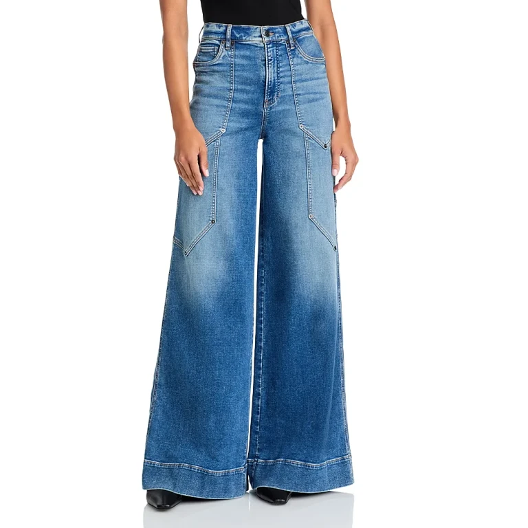 Veronica Beard Freddy High Rise Extra Wide Leg Jeans in Ripple Haze