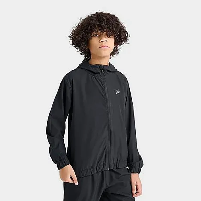 New Balance Big Kids Track Jacket in Caviar Size: Small