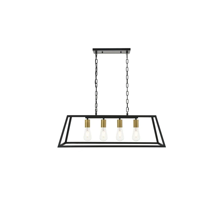 brass Four Light Pendant from the Resolute Collection