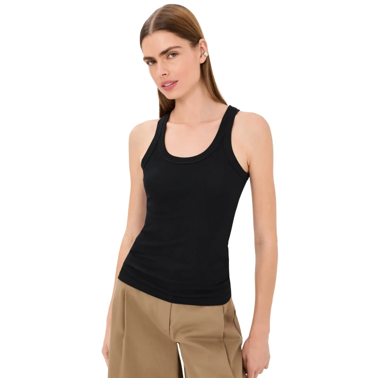 Róhe Scoop Neck Rib Top Black 40