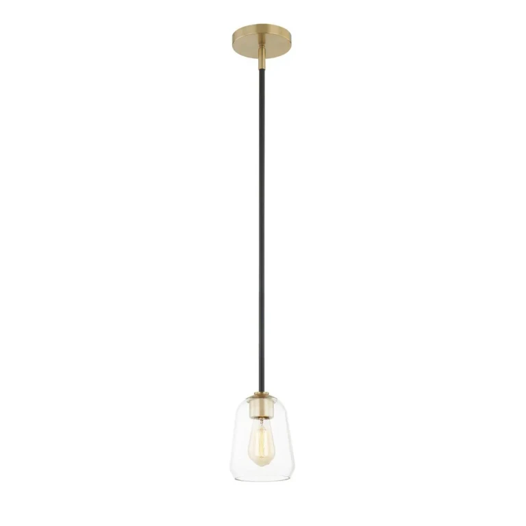 Matte Black Brass Pendant from the Fusion Collection
