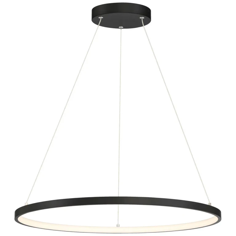 Matte Black LED Pendant from the Anello Collection