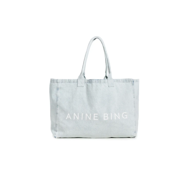 ANINE BING Leo Denim Tote Lucid Blue One Size