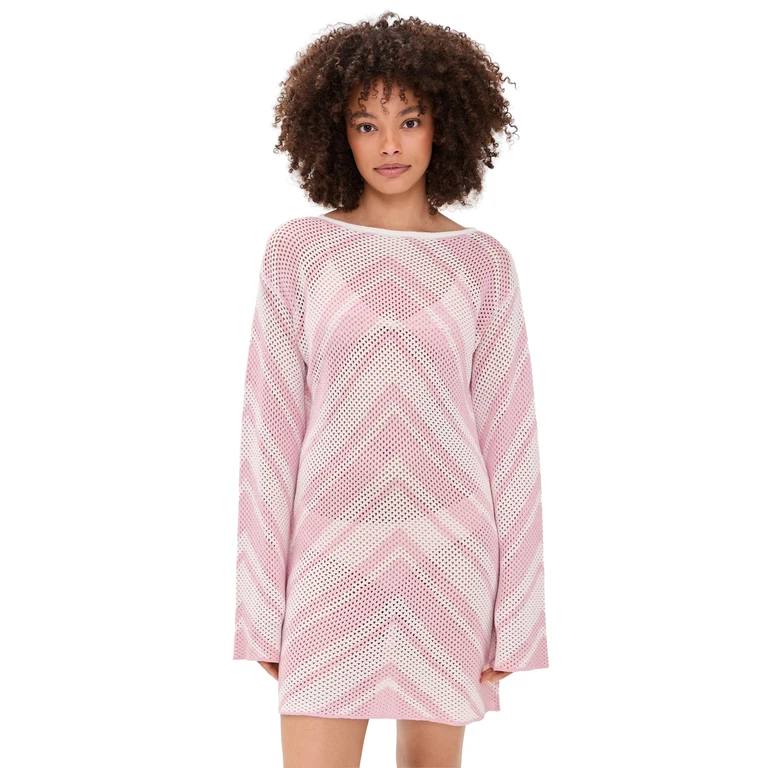 Seven Wonders Mazie Knit Mini Dress Pink Multi L