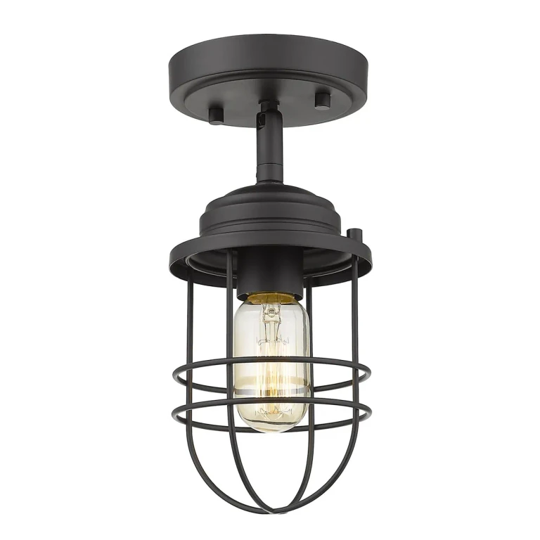 Golden Seaport 5" Ceiling Light in Black
