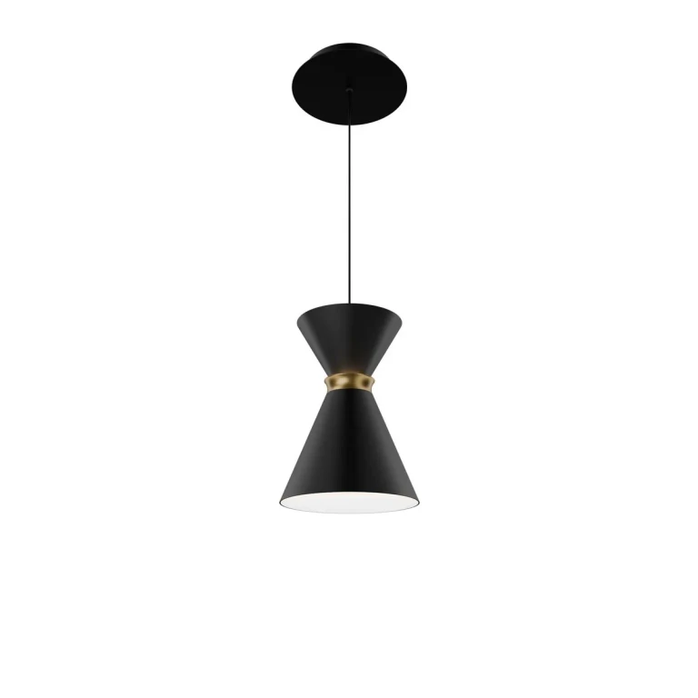 Black Aged Brass LED Pendant from the Pin Up Collection
