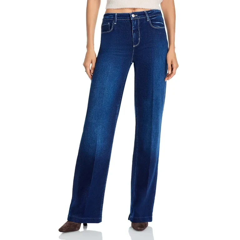 L'Agence Clayton High Rise Wide Leg Jeans in Palomino