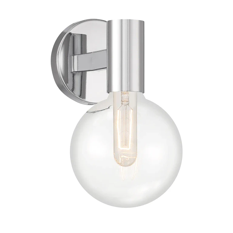 Chrome One Light Wall Sconce from the Wright Collection