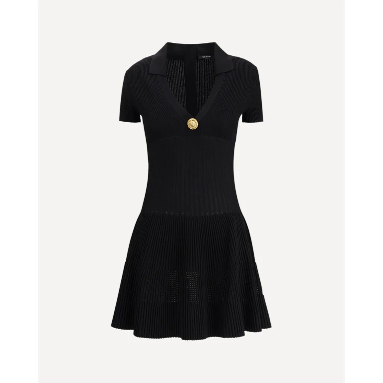BALMAIN Flared knit mini Dress Female 40