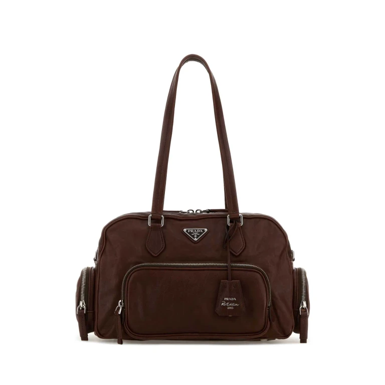 Prada Chocolate Leather Shoulder Bag