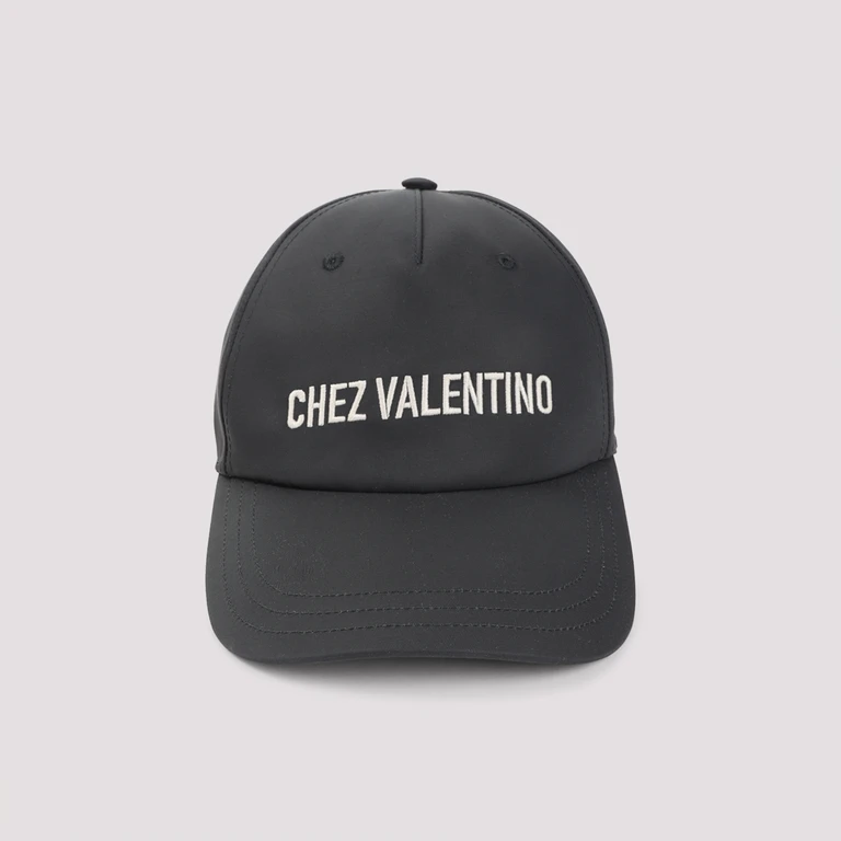 Valentino Garavani Chez cap Black Polyester Hat - Men