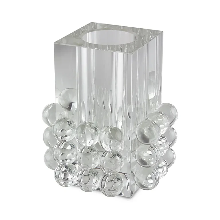 Tizo Crystal Glass Balls Square Vase