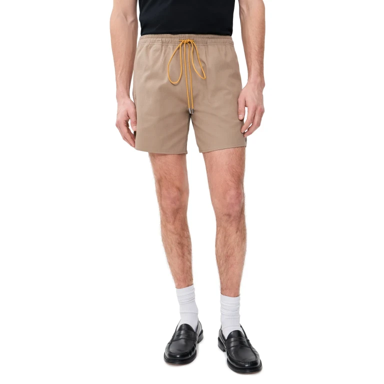 Rhude Rhude Classic Logo Twill Shorts Khaki/White L