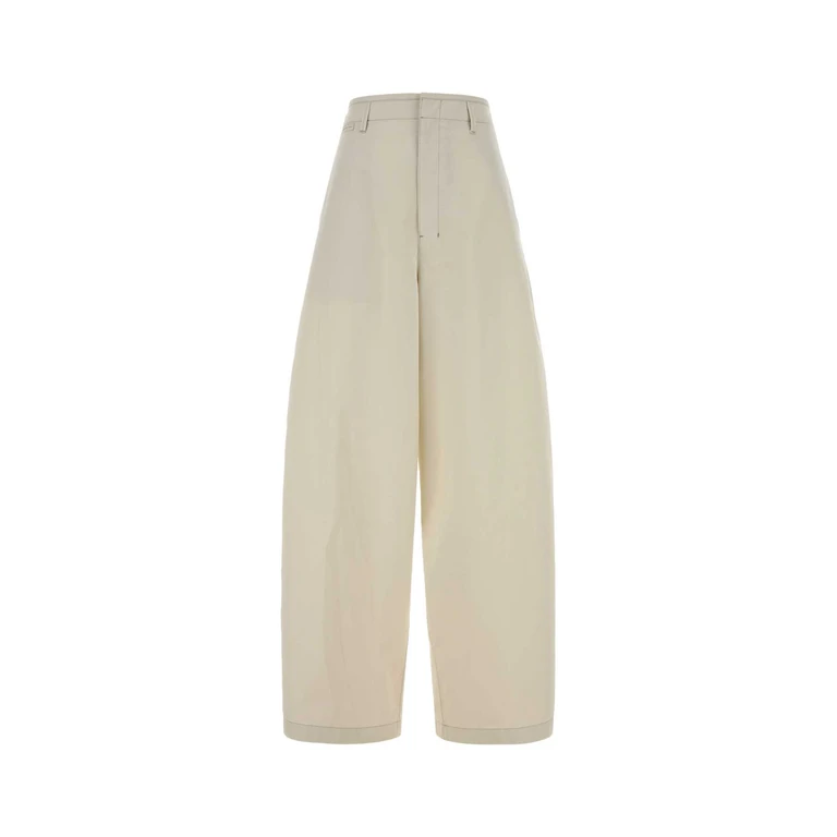 Lemaire Ivory Cotton Wide-Leg Pant Ricepowder Exterior: Pantaloni - Women