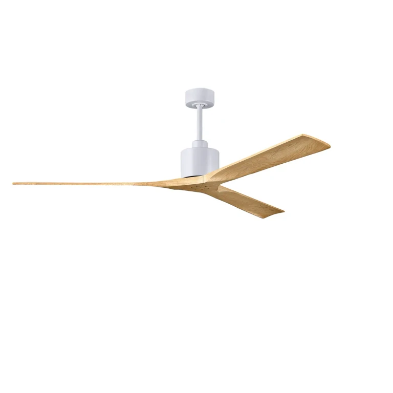 Nan XL 6-Speed DC 72 Ceiling Fan in Matte White with Light Maple Tone blades