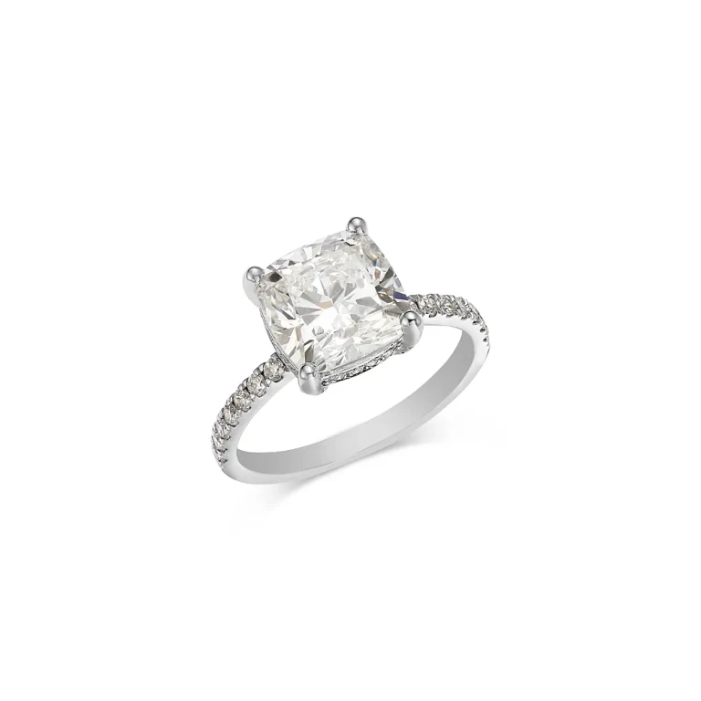 Luxe Collection Certified Lab Grown Diamond Ring in 18K White Gold, 4.0 tcw