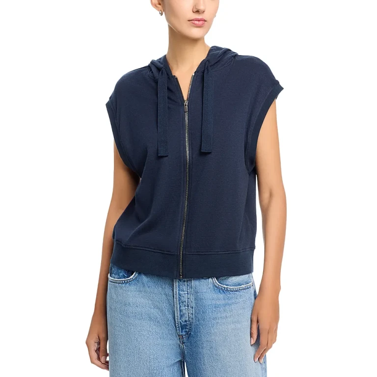 Majestic Filatures Full Zip Sleeveless Hoodie
