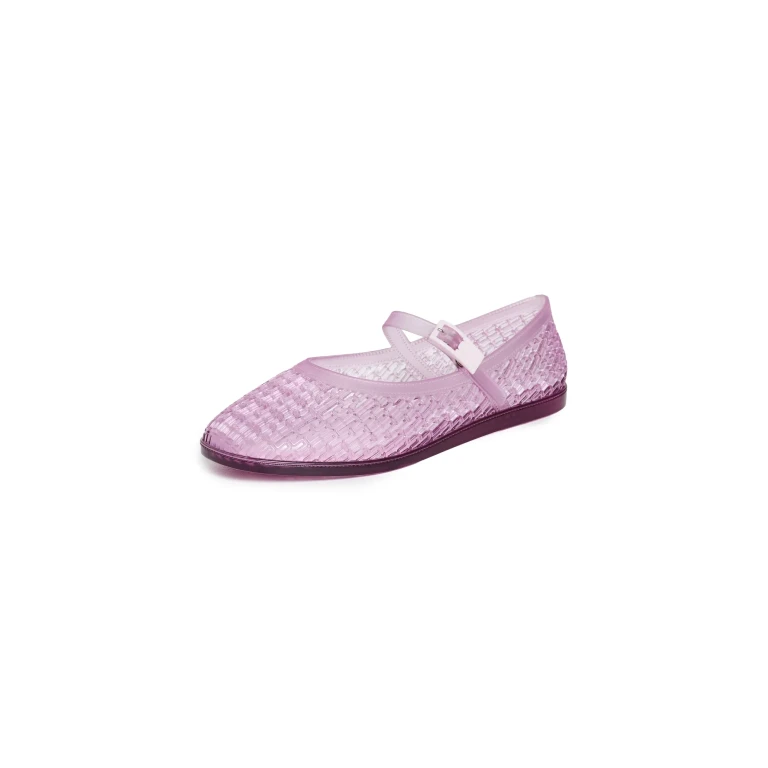 Melissa Harper Jelly Ballet Flats Clear Beige 9