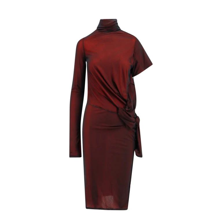 Maison Margiela Viscose Jurk met asymmetrische mouwen