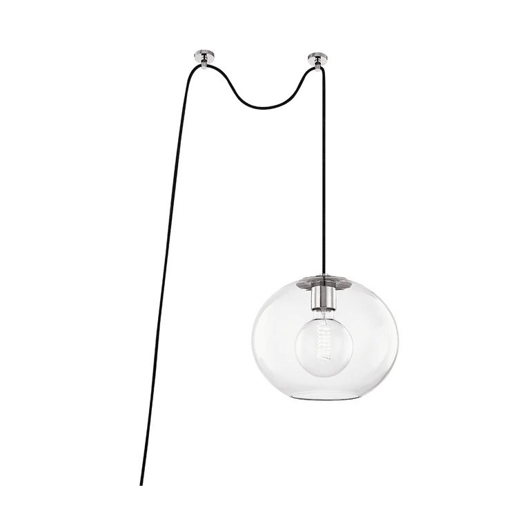 Polished Nickel One Light Pendant from the Margot Collection