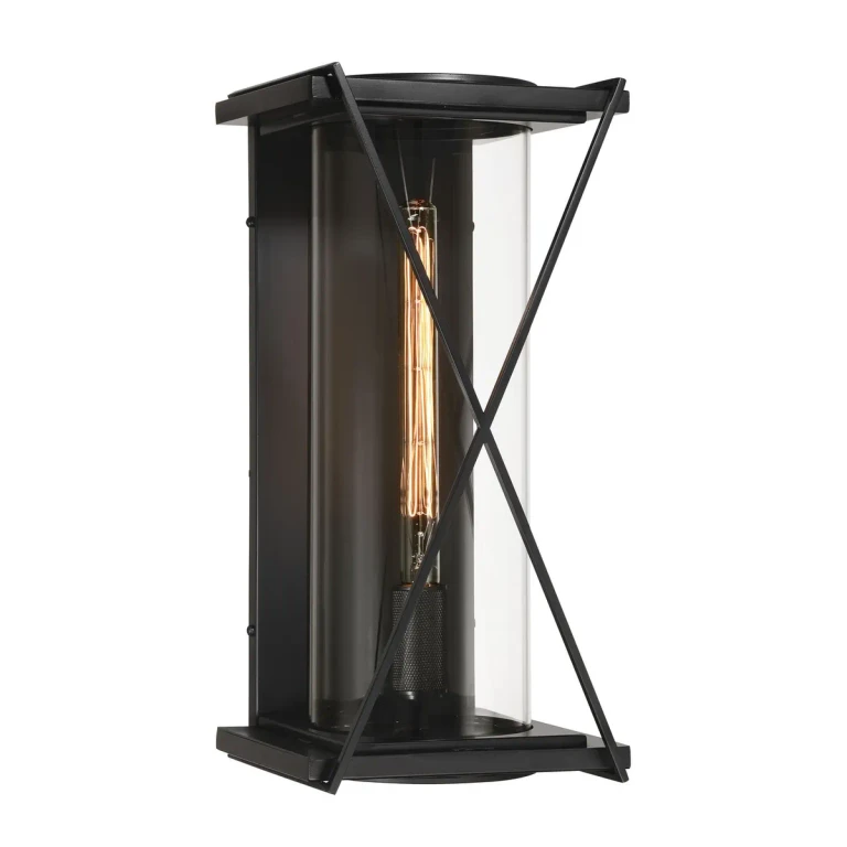 Dark Matte Black Outdoor Wall Sconce from the Rockhill Collection