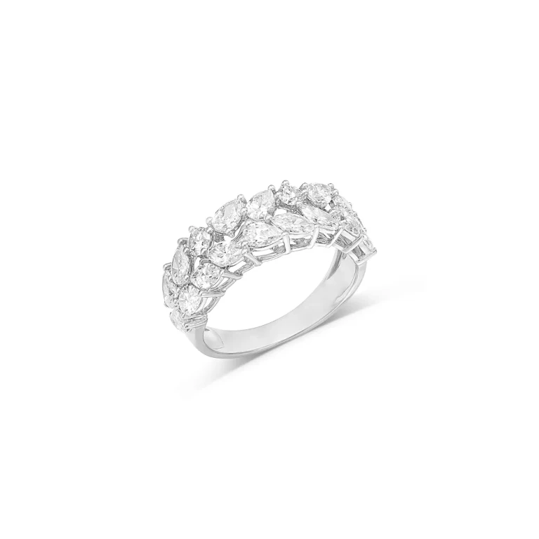Bloomingdale's Fine Collection Luxe Collection Certified Lab Grown Diamond Mixed Cut Band in 14K White Gold, 2.0 tcw