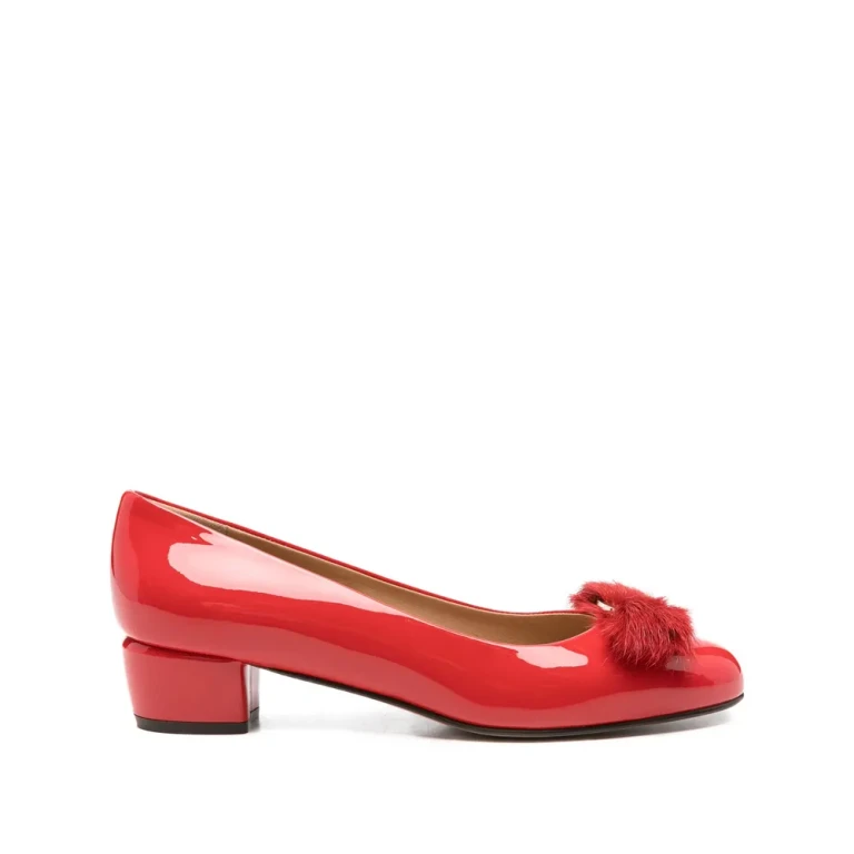 Ferragamo 30mm Vara Leather Flat Pumps
